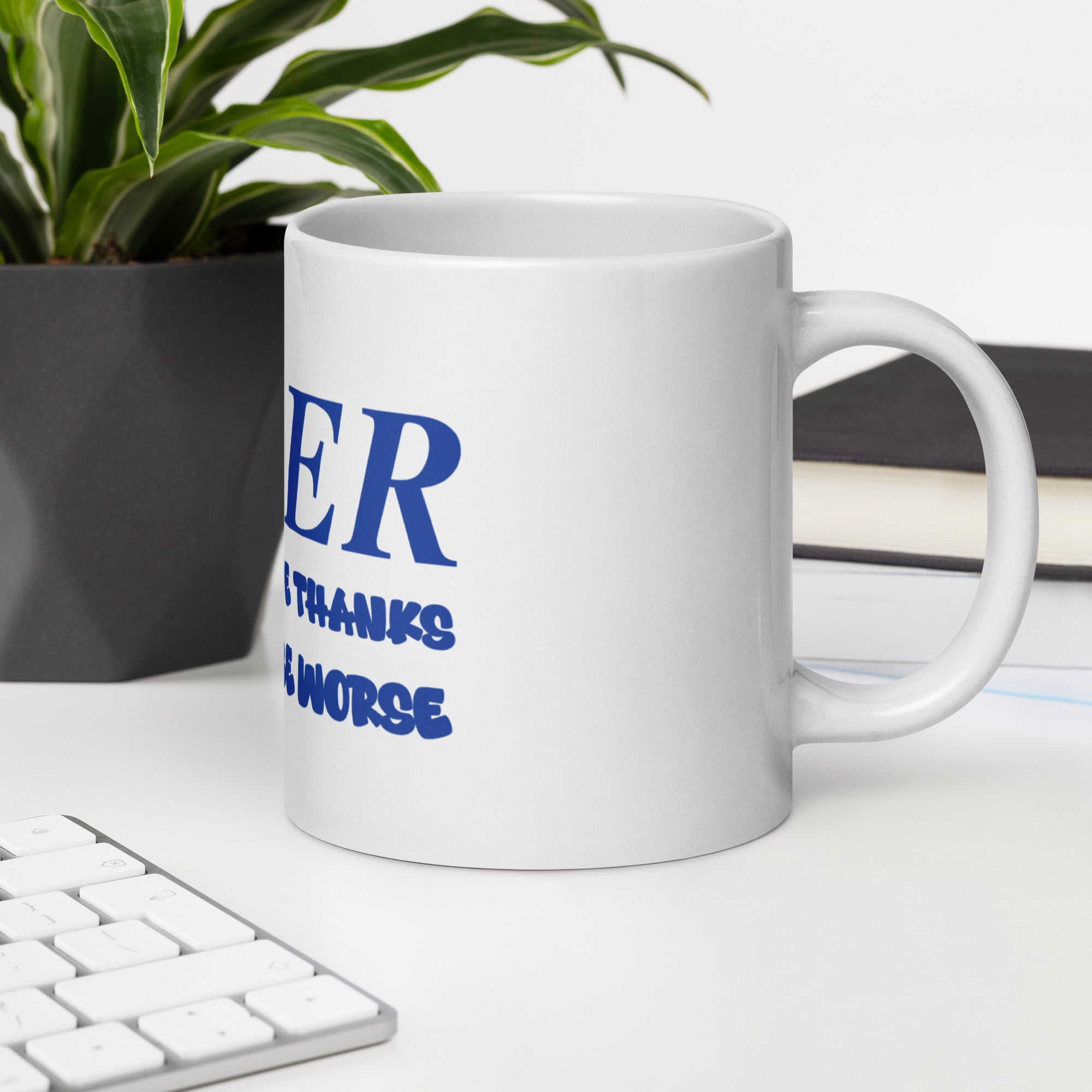 WISER ALWAYS GIVE THANKS MUG